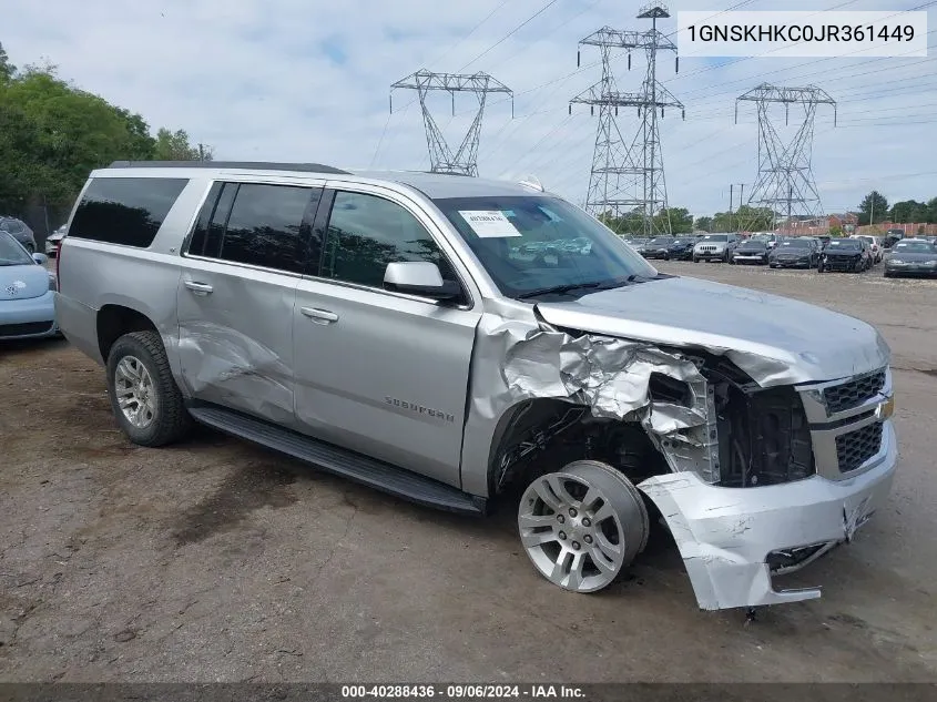 2018 Chevrolet Suburban Lt VIN: 1GNSKHKC0JR361449 Lot: 40288436