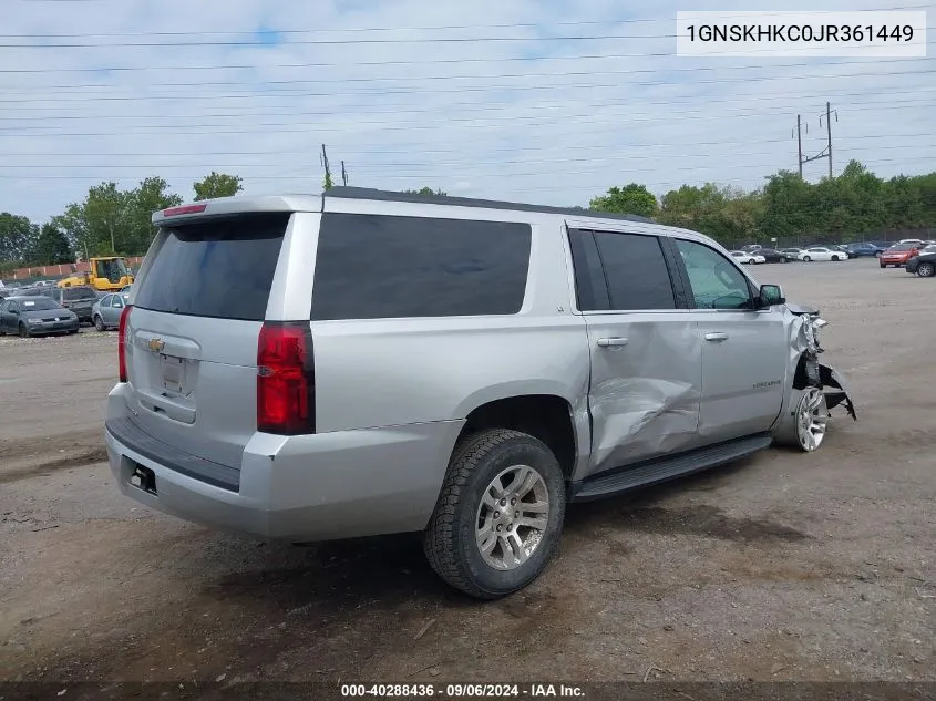 2018 Chevrolet Suburban Lt VIN: 1GNSKHKC0JR361449 Lot: 40288436