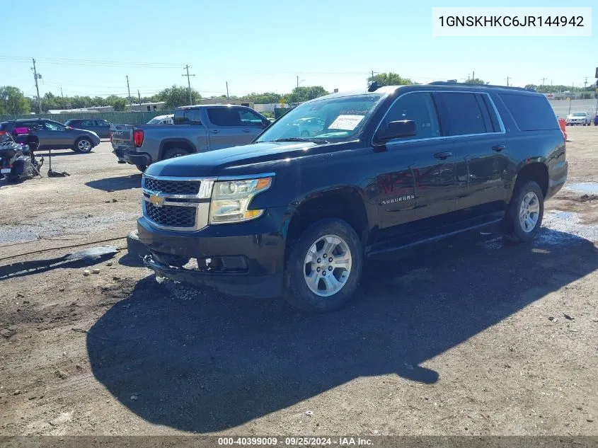 2018 Chevrolet Suburban Lt VIN: 1GNSKHKC6JR144942 Lot: 40399009