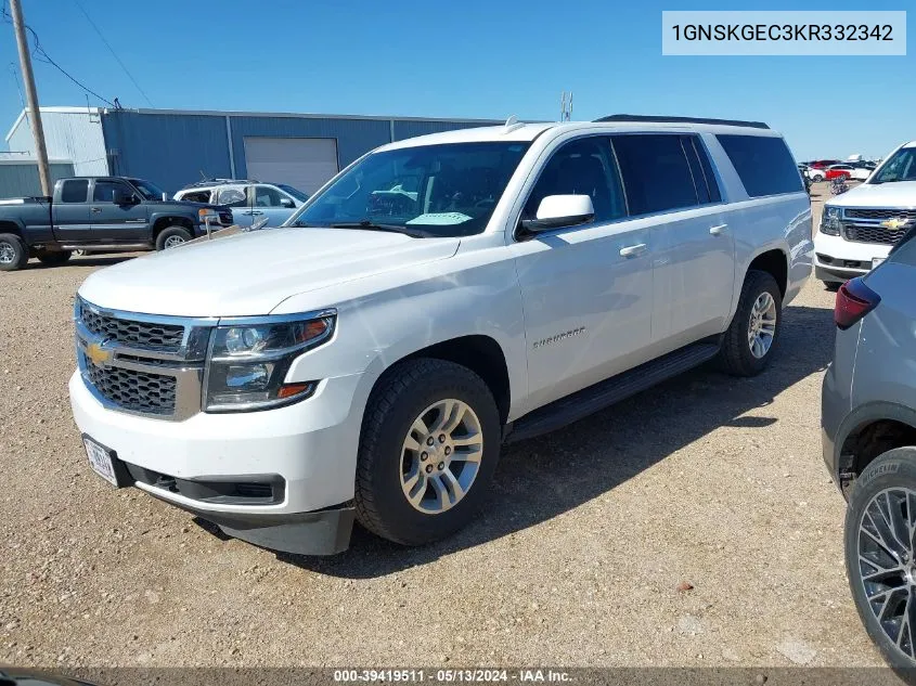 2019 Chevrolet Suburban Ls VIN: 1GNSKGEC3KR332342 Lot: 39419511