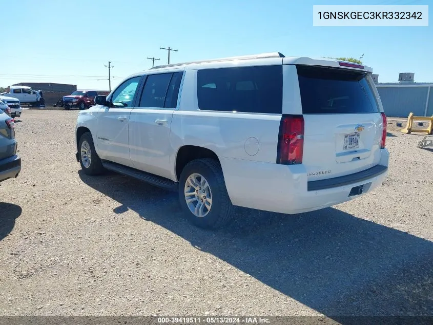 2019 Chevrolet Suburban Ls VIN: 1GNSKGEC3KR332342 Lot: 39419511