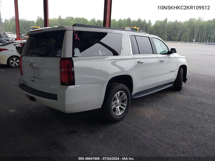 2019 Chevrolet Suburban Lt VIN: 1GNSKHKC2KR109512 Lot: 39847885