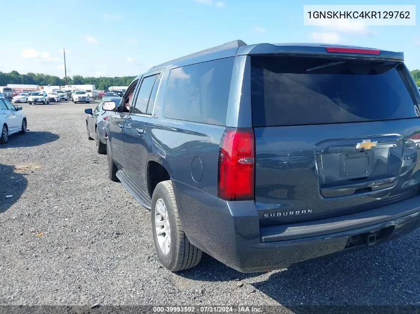 2019 Chevrolet Suburban Lt VIN: 1GNSKHKC4KR129762 Lot: 39993592