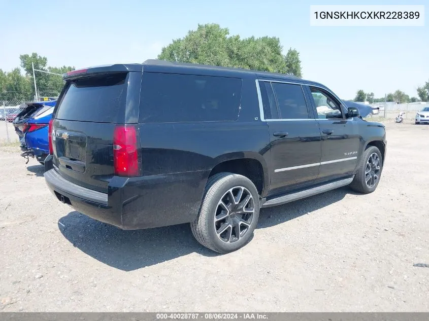 2019 Chevrolet Suburban Lt VIN: 1GNSKHKCXKR228389 Lot: 40028787