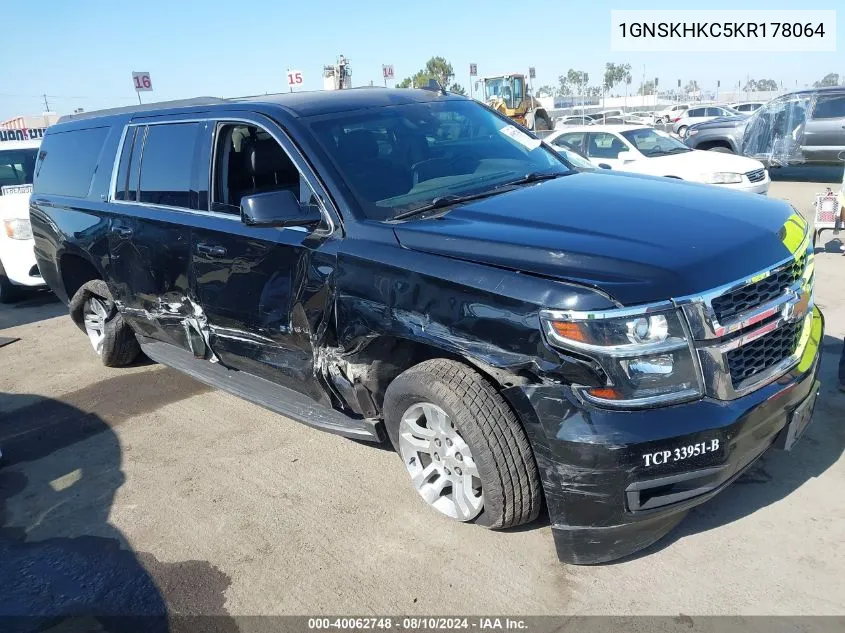 2019 Chevrolet Suburban Lt VIN: 1GNSKHKC5KR178064 Lot: 40062748