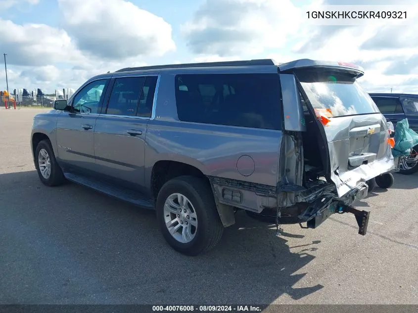 2019 Chevrolet Suburban Lt VIN: 1GNSKHKC5KR409321 Lot: 40076008