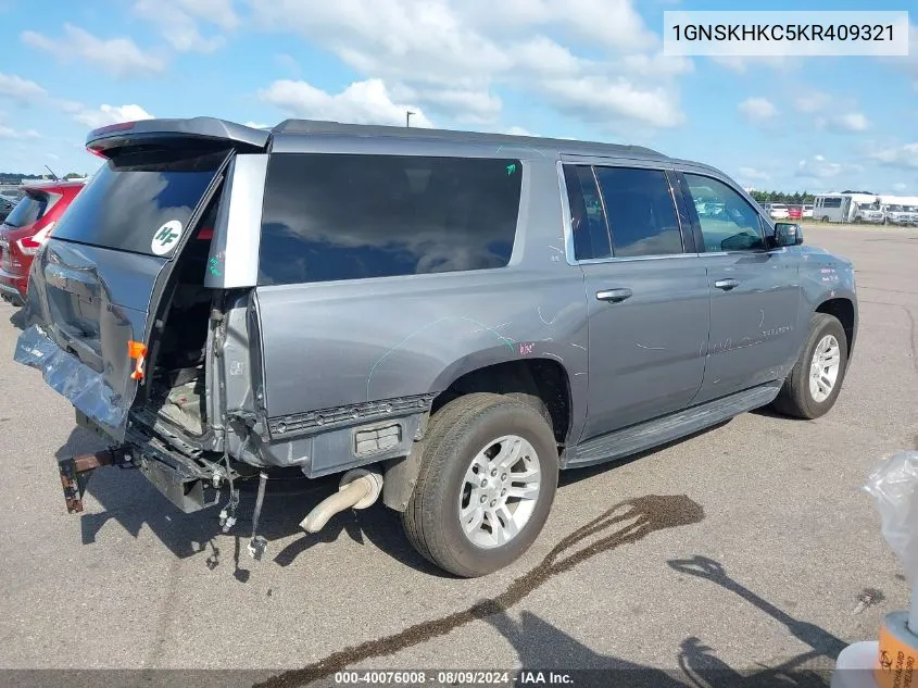 2019 Chevrolet Suburban Lt VIN: 1GNSKHKC5KR409321 Lot: 40076008