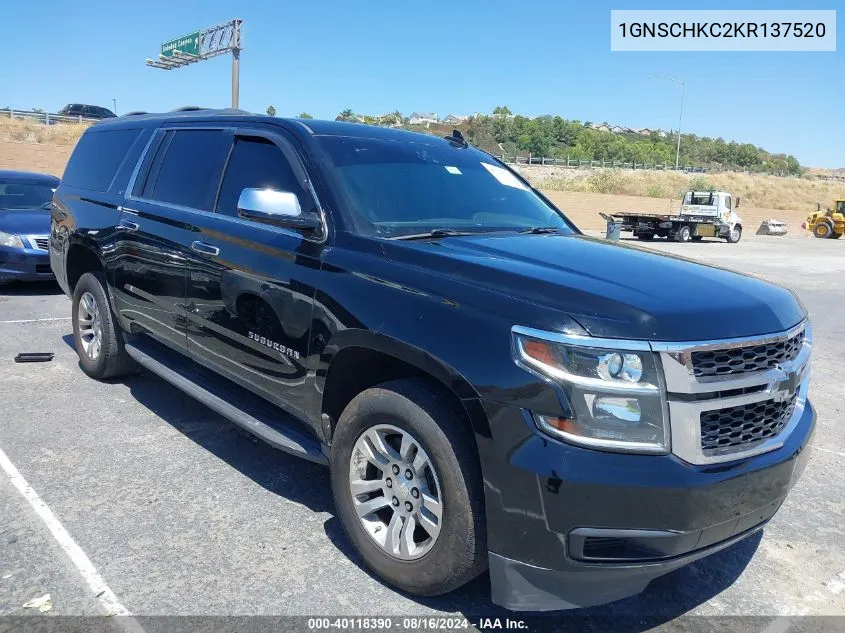 1GNSCHKC2KR137520 2019 Chevrolet Suburban Lt