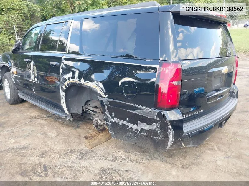 2019 Chevrolet Suburban Lt VIN: 1GNSKHKC8KR138562 Lot: 40162875