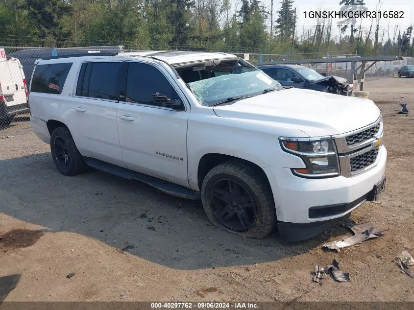 2019 Chevrolet Suburban Lt VIN: 1GNSKHKC6KR316582 Lot: 40297762