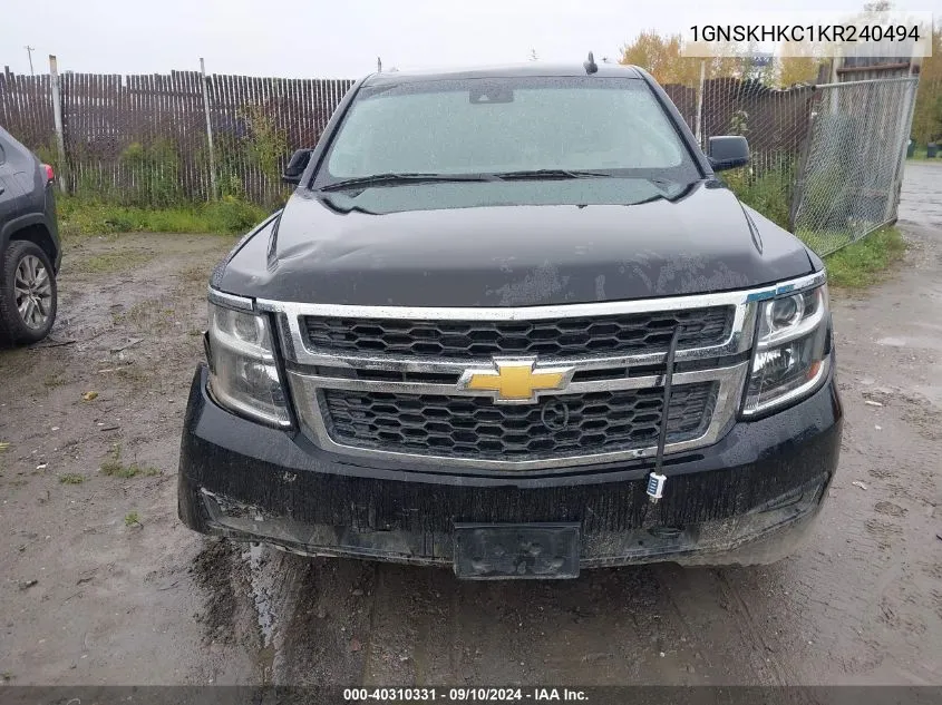 2019 Chevrolet Suburban Lt VIN: 1GNSKHKC1KR240494 Lot: 40310331