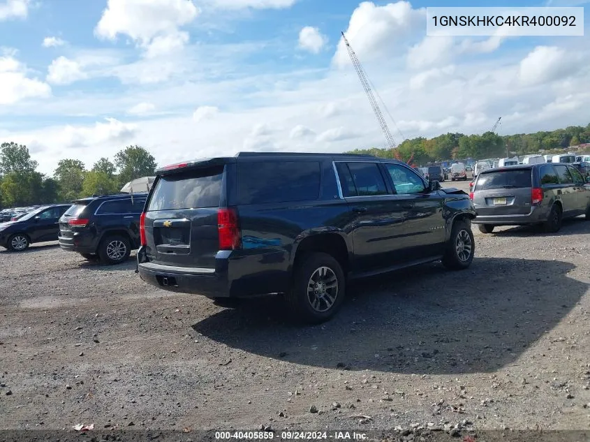 1GNSKHKC4KR400092 2019 Chevrolet Suburban Lt