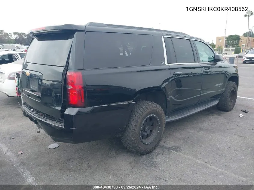 2019 Chevrolet Suburban Lt VIN: 1GNSKHKC0KR408562 Lot: 40430790