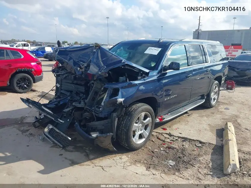 1GNSCHKC7KR104416 2019 Chevrolet Suburban Lt