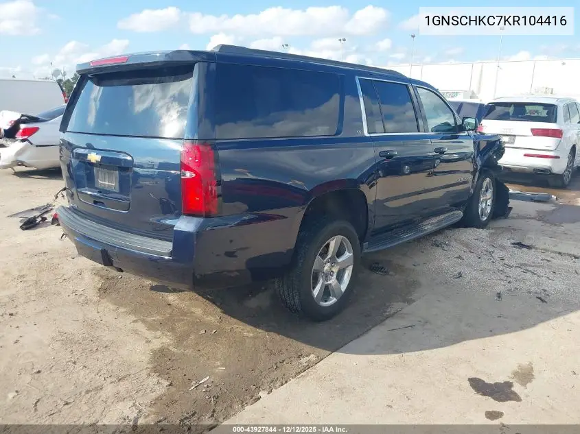 1GNSCHKC7KR104416 2019 Chevrolet Suburban Lt