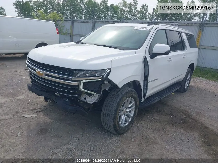 2021 Chevrolet Suburban VIN: 1GNSKCKD8MR299167 Lot: 12038009