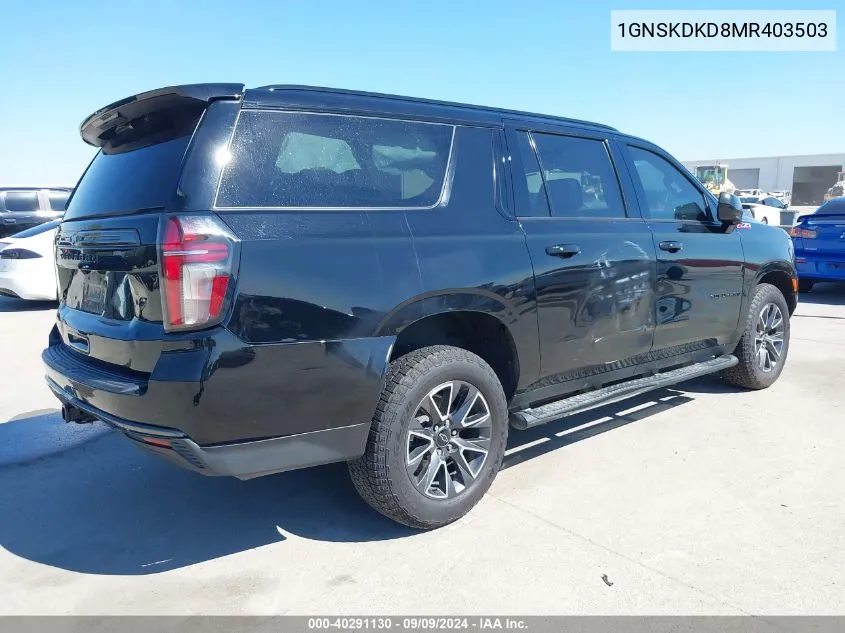 2021 Chevrolet Suburban 4Wd Z71 VIN: 1GNSKDKD8MR403503 Lot: 40291130