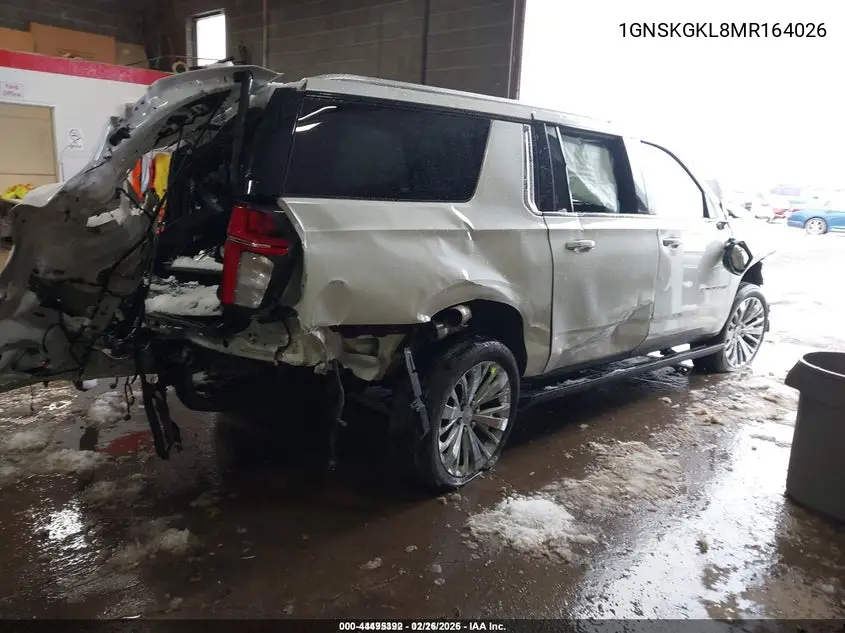 1GNSKGKL8MR164026 2021 Chevrolet Suburban 4Wd High Country