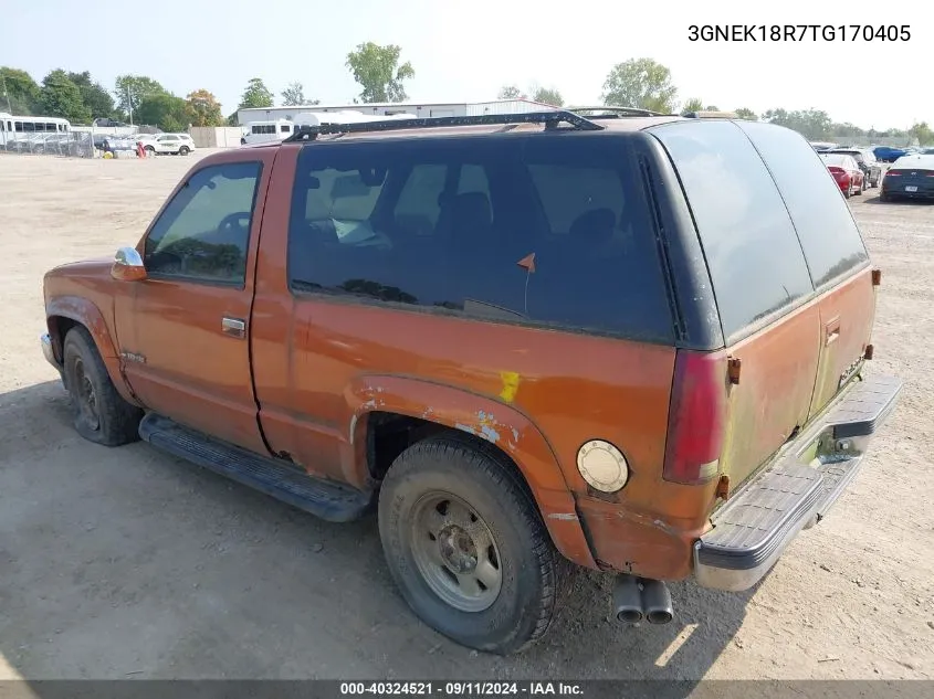 1996 Chevrolet Tahoe K1500 VIN: 3GNEK18R7TG170405 Lot: 40324521