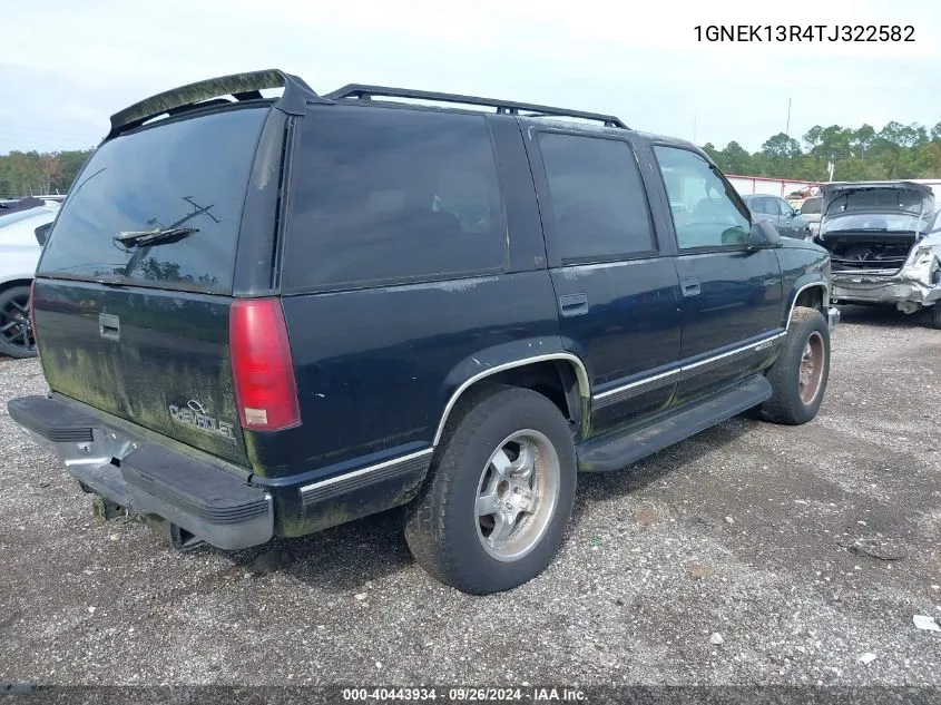 1996 Chevrolet Tahoe K1500 VIN: 1GNEK13R4TJ322582 Lot: 40443934