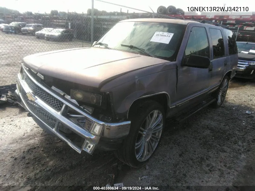 1998 Chevrolet Tahoe Ls VIN: 1GNEK13R2WJ342110 Lot: 40380634