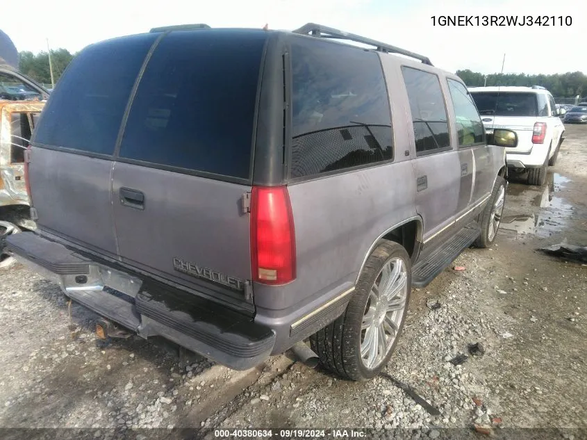 1998 Chevrolet Tahoe Ls VIN: 1GNEK13R2WJ342110 Lot: 40380634