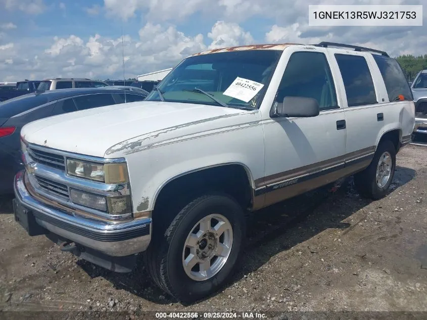 1998 Chevrolet Tahoe Ls VIN: 1GNEK13R5WJ321753 Lot: 40422556