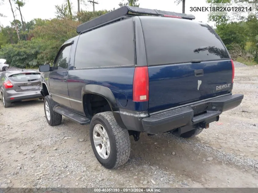 1999 Chevrolet Tahoe VIN: 3GNEK18R2XG128214 Lot: 40351393