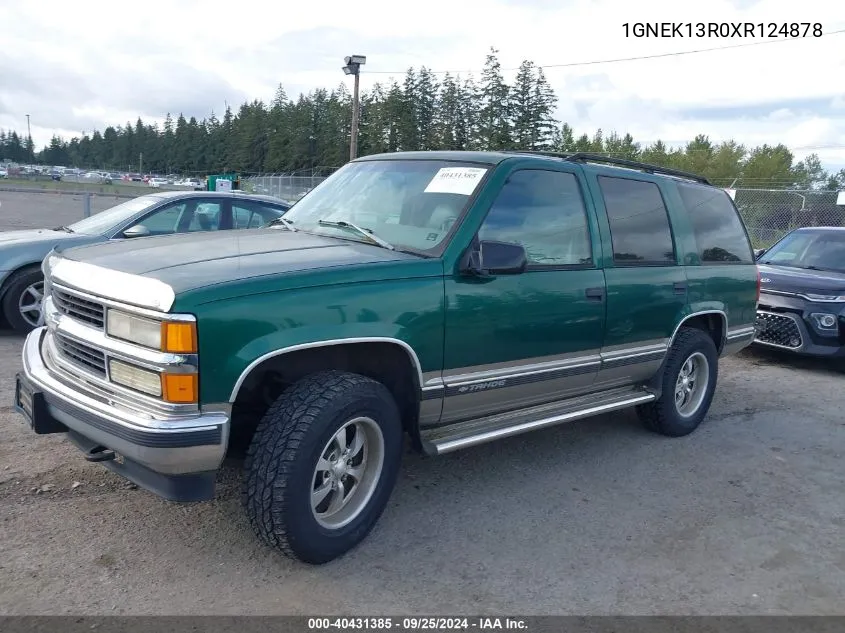 1999 Chevrolet Tahoe Lt VIN: 1GNEK13R0XR124878 Lot: 40431385