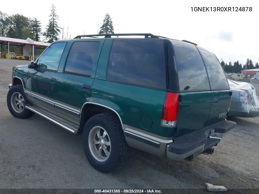 1999 Chevrolet Tahoe Lt VIN: 1GNEK13R0XR124878 Lot: 40431385