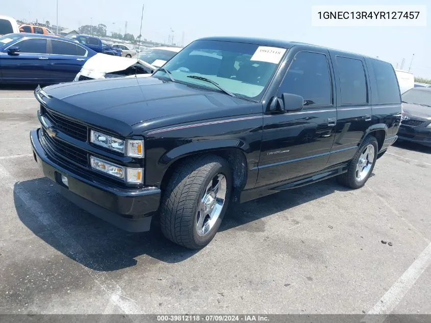 2000 Chevrolet Tahoe Limited VIN: 1GNEC13R4YR127457 Lot: 39812118