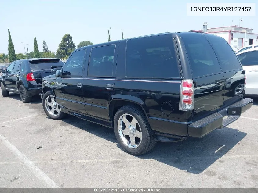 2000 Chevrolet Tahoe Limited VIN: 1GNEC13R4YR127457 Lot: 39812118