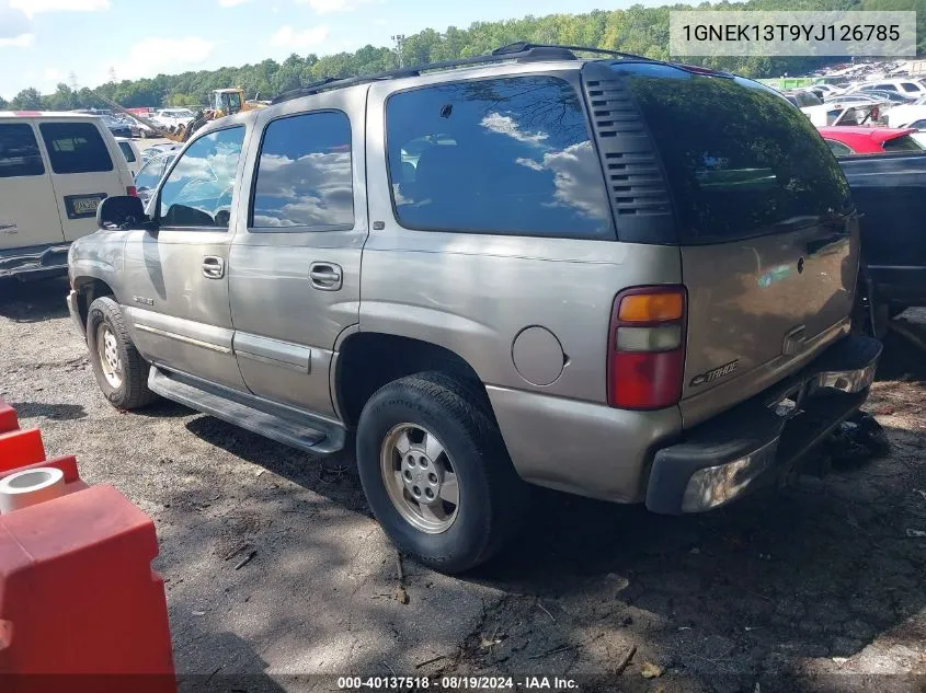 2000 Chevrolet Tahoe All New Lt VIN: 1GNEK13T9YJ126785 Lot: 40137518