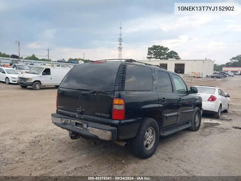 1GNEK13T7YJ152902 2000 Chevrolet Tahoe All New Lt