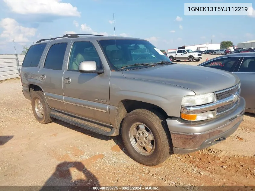 2000 Chevrolet Tahoe All New Lt VIN: 1GNEK13T5YJ112219 Lot: 40398775