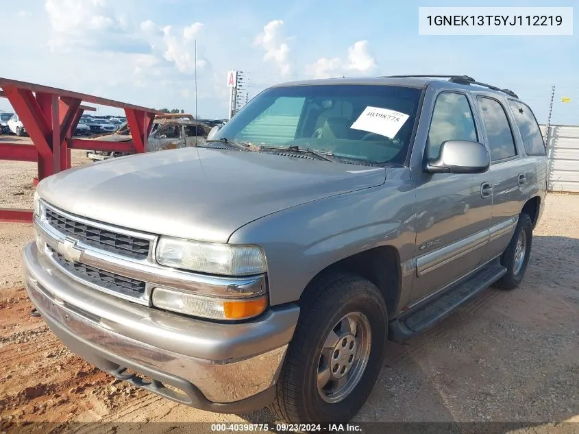 2000 Chevrolet Tahoe All New Lt VIN: 1GNEK13T5YJ112219 Lot: 40398775