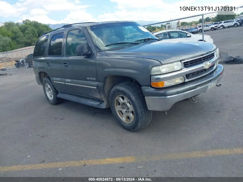 2001 Chevrolet Tahoe Lt VIN: 1GNEK13T91J170131 Lot: 40024572