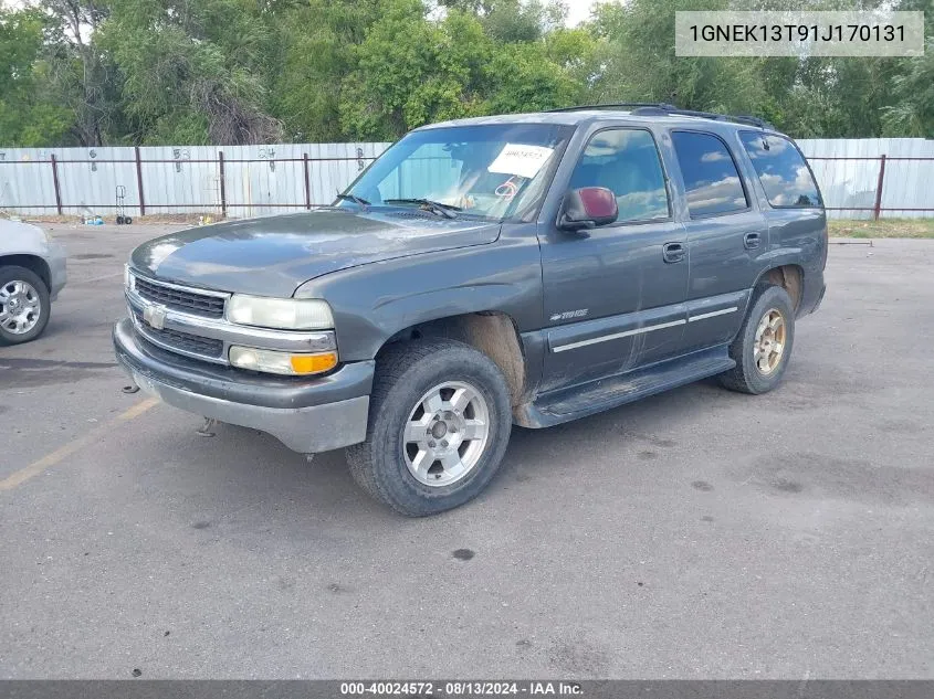 2001 Chevrolet Tahoe Lt VIN: 1GNEK13T91J170131 Lot: 40024572