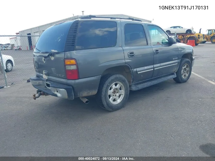 2001 Chevrolet Tahoe Lt VIN: 1GNEK13T91J170131 Lot: 40024572