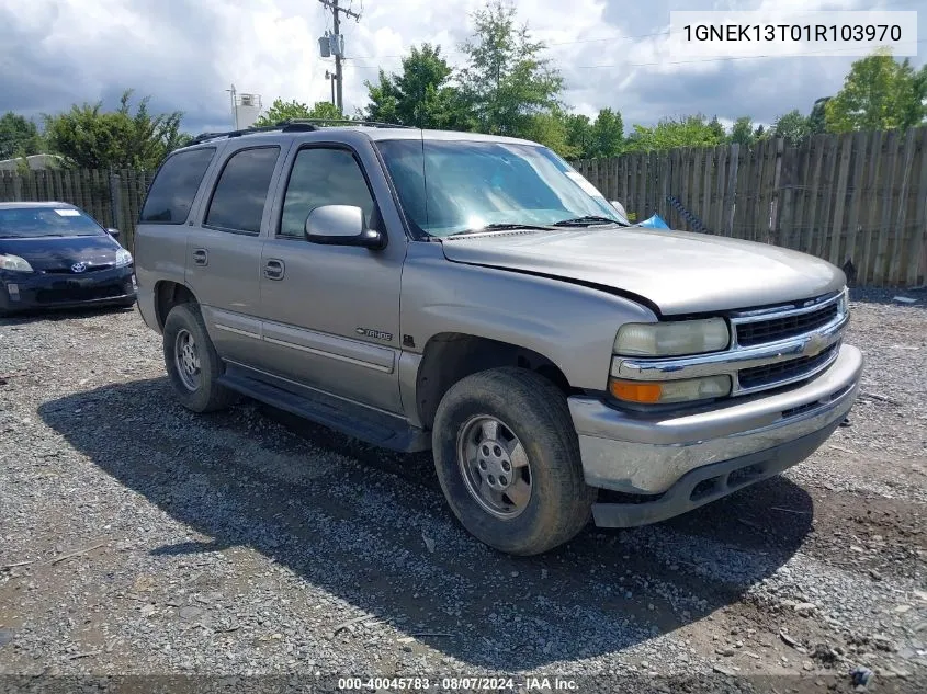 2001 Chevrolet Tahoe Lt VIN: 1GNEK13T01R103970 Lot: 40045783