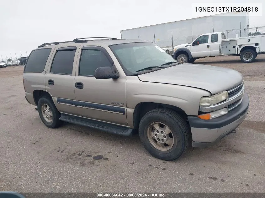 2001 Chevrolet Tahoe Ls VIN: 1GNEC13TX1R204818 Lot: 40066642