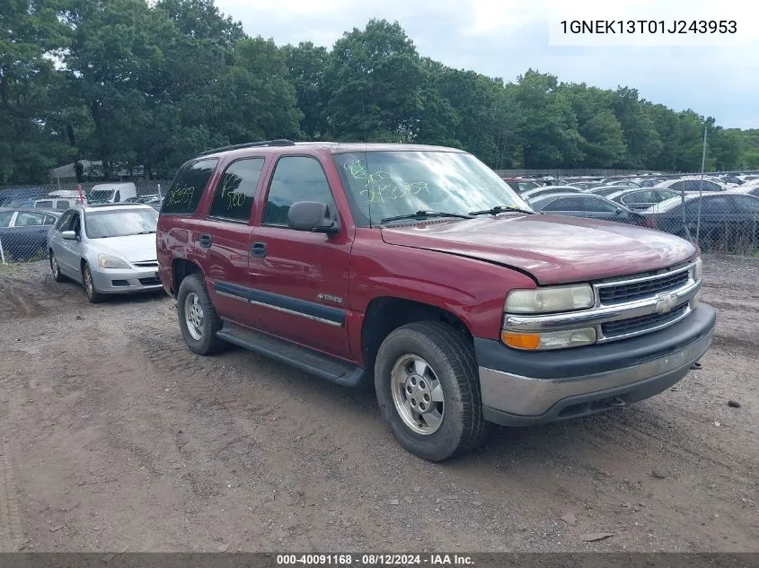 2001 Chevrolet Tahoe Ls VIN: 1GNEK13T01J243953 Lot: 40091168