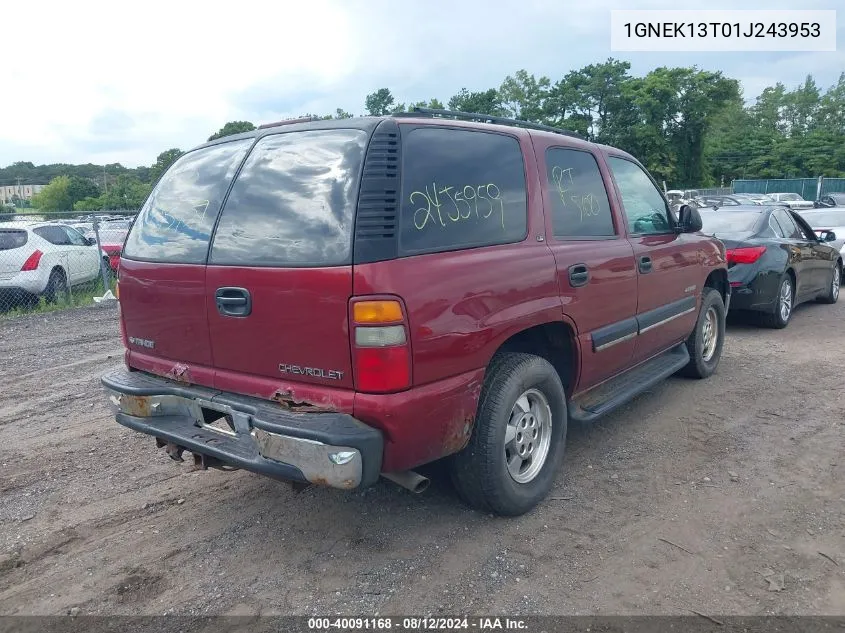 1GNEK13T01J243953 2001 Chevrolet Tahoe Ls