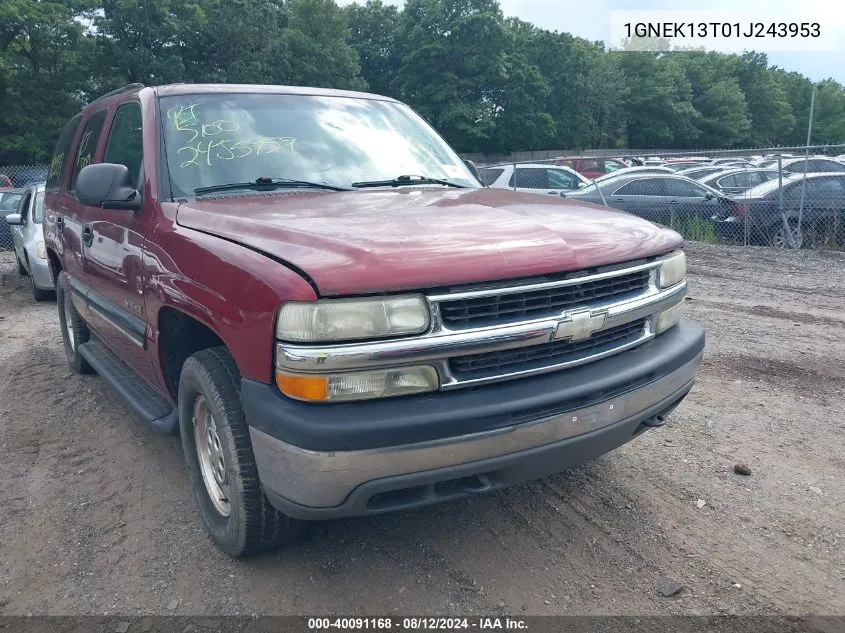 2001 Chevrolet Tahoe Ls VIN: 1GNEK13T01J243953 Lot: 40091168