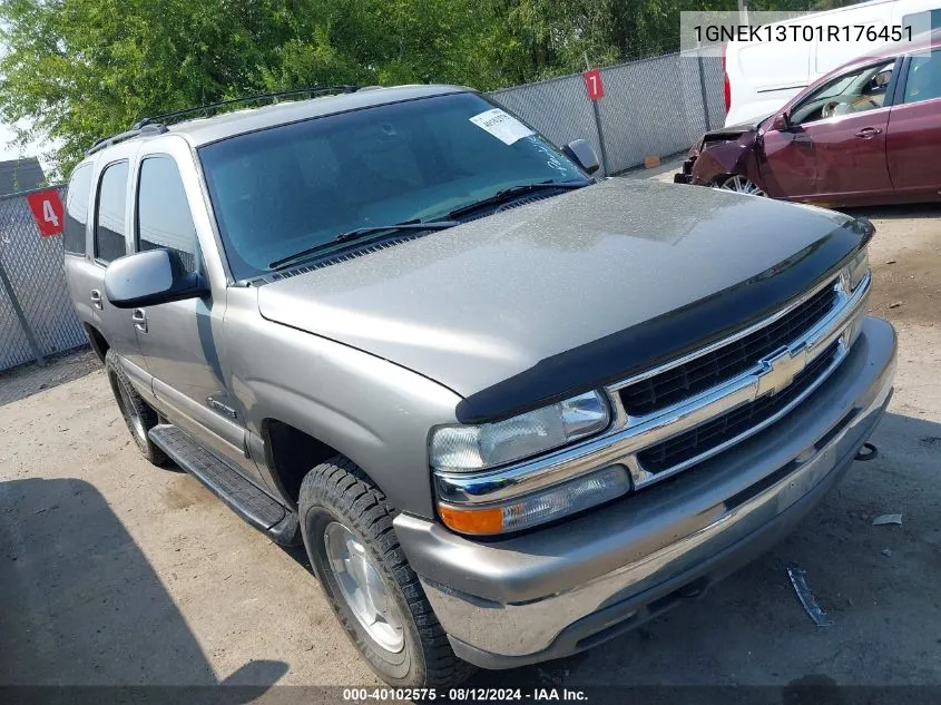 2001 Chevrolet Tahoe Lt VIN: 1GNEK13T01R176451 Lot: 40102575