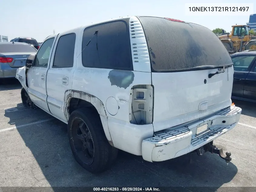 2001 Chevrolet Tahoe Lt VIN: 1GNEK13T21R121497 Lot: 40216283