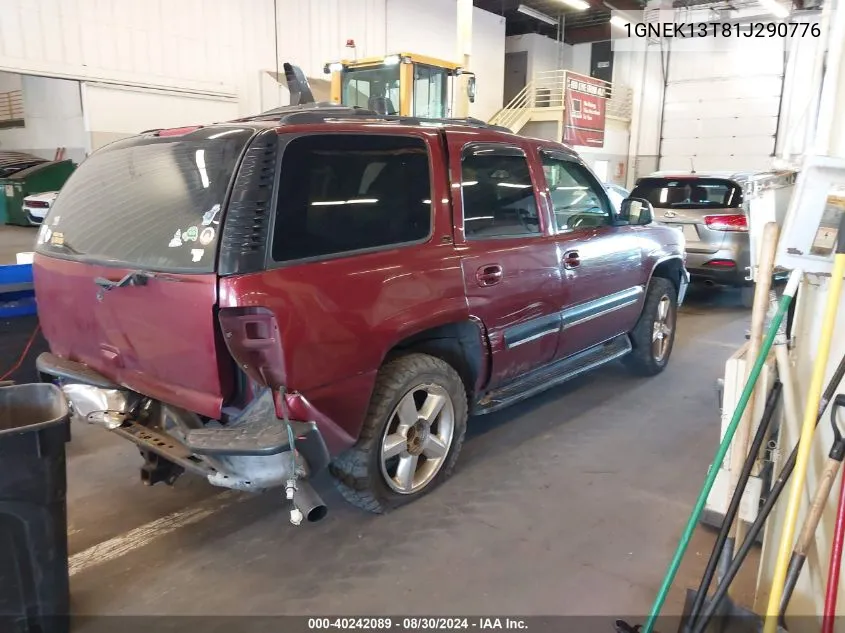 2001 Chevrolet Tahoe Lt VIN: 1GNEK13T81J290776 Lot: 40242089