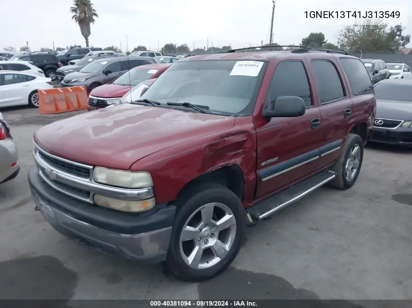 2001 Chevrolet Tahoe Ls VIN: 1GNEK13T41J313549 Lot: 40381094