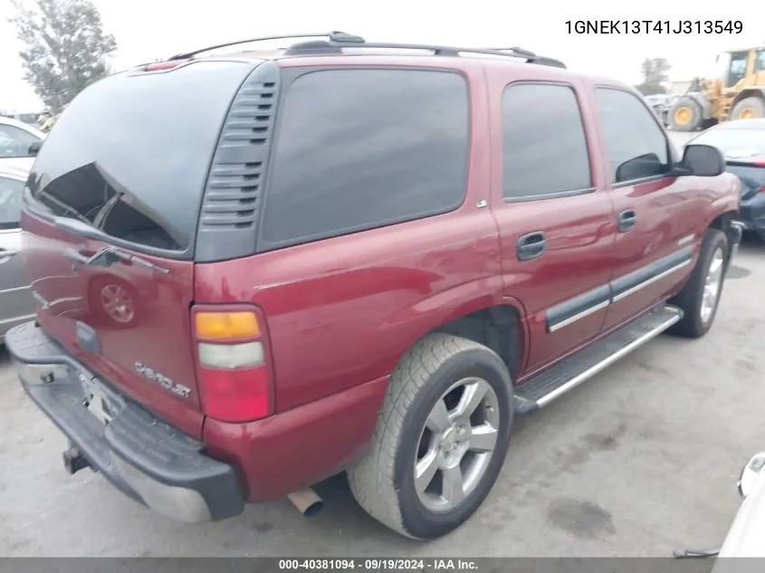 1GNEK13T41J313549 2001 Chevrolet Tahoe Ls