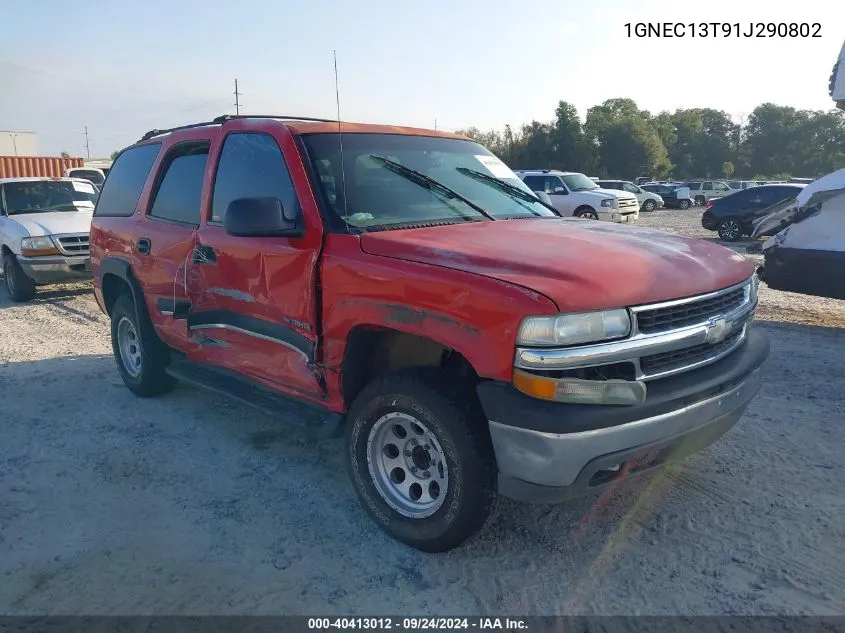 2001 Chevrolet Tahoe Ls VIN: 1GNEC13T91J290802 Lot: 40413012